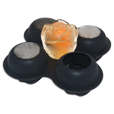 China BPA Free Extra Large 3D Silicone Rose Shaped Ice Cube Mold with Lid Flexible 4 Cavity Rose Ice Cube Tray for Whiskey fabricante
