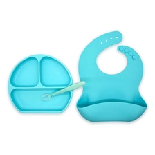 중국 BPA Free Hot Sell Silicone Placemat Plate-One-Piece Suction Bowl with Spoon for Baby and Toddlers 제조업체