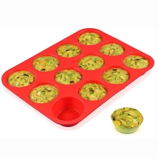 Cina Vassoio teglia da forno per muffin rotonda in silicone antiaderente da 12 tazze produttore