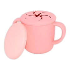 China Benhaida BPA Free Food Grade Spill Proof Soft Eco friendly Baby Silicone Kids Snack Cup with Handle and Lid manufacturer