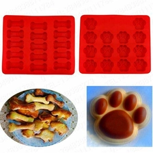Çin Çin Tedarikçi 2-Pack Gıda Sınıfı Silikon Köpek Pençe ve Kemik Kalıpları, Büyük Köpek Bakım Kalıbı Treat üretici firma
