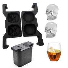 Китай Clear-crystal Double Skull Ice Ball Tray Mold с ключом - делает 2 больших кристаллических прозрачных формы производителя