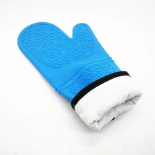 China Extra Long Professional Silicone Oven Mitts with Cotton Liner,1 Pair Heat Protection Cooking Gloves manufacturer