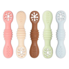 China Food Grade BPA Free Baby First Stage Self Feeding Utensils Sets Toddler Training Silicone Baby Spoons manufacturer