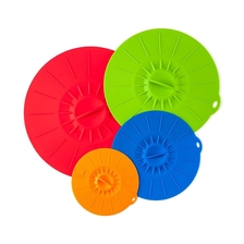 Chine Accueil Couvercles d'aspiration en silicone et couvertures alimentaires - Ensemble de 4 - FDA approuvent les couvercles en silicone fabricant