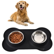 China Neuer Entwurfs-Edelstahl-Hundefutter-Schüssel Supreme Silikon-Hundeschüssel-einfache Wäsche-Silikon-Hundefutter-Schüssel Hersteller