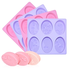 China Neueste Design-Antihaft-Honigbiene und Bienenstock 6 Hohlraum Oval Form 3D Silikon Seifenform 3D Hersteller