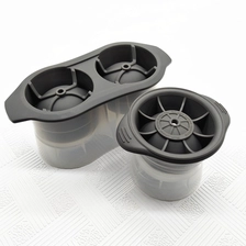中国 Plastic Sphere Ice Maker ball Molds, set of 2 Whiskey Ice Cube Trays With Lids 制造商