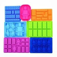 China Set von 7 Multiuse Silikon Minifiguren und Bausteine ​​Schokolade Süßigkeiten Schimmel Hersteller
