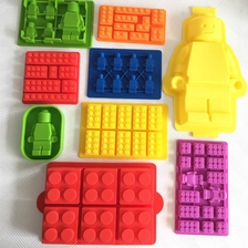 China Set von 9 Silikon Lego Formen, Minifiguren und Gebäude Bricks Silikon Eis Würfel Schale Schokolade Süßigkeiten Formen Hersteller