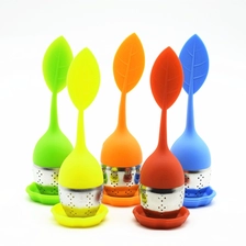porcelana Wholesale Fancy Pot Plant Silicone Loose Leaf Tea Infuser, Silicone Tea Filter, Silicone Tea Strainer fabricante