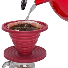 China Großhandel slick tropft wiederverwendbarer kaffee filter kegel zusammenklappbar gießen über kaffee maker silikon kaffee dripper Hersteller