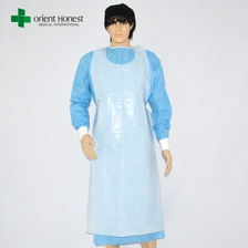 China China manufacturer disposable waist belt aprons,dispsoable LDPE aprons ,blue color LDPE blocked style pe apron manufacturer