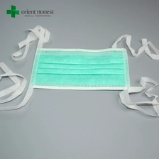China Chinese besten Hersteller für Polypropylen Krawatte auf OP-Maske, Latex kostenlose medizinische Masken zum Verkauf, eine halbe Gesichtsmaske Hersteller