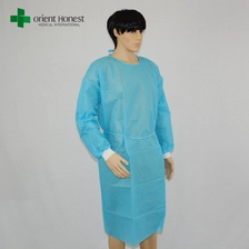 China batas hospitalares costume luz azul, vestido de isolamento descartável dental, descartável fabricante vestidos dentários fabricante