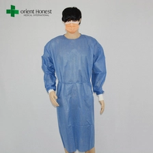 China batas descartáveis ​​cirurgia não-estéreis, vestido de tecido não-tecido cirúrgico para vendas, China spunlace batas cirúrgicas fabricante
