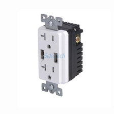 Chine Prises murales pour chargeur électrique USB Dual Type-A Noyau intérieur remplaçable avec prise 20A TR fabricant