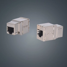 China Tomada angular do acoplamento RJ45 8P8C do jaque trapezóide da rede Cat6 da série NE-212 com escudo do protetor do metal fabricante