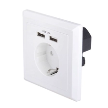 China USB-20 / 20B UE Schuko soquete 80 * 80 tipo Alemão tipo de placa de Parede Dual portos USB Carregador fabricante