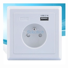 China USB-21 Schuko soquete 80 * 80 tipo tomada francesa placa de parede Único portas USB Carregador fabricante