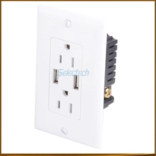 China USB-30/31-A / A High Speed ​​universeel stopcontact Dubbele USB-opladeruitgang Stopcontact Amerikaanse stopcontacttypen met TR 15A fabrikant