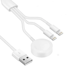 China Niedriger Preis 3 In 1 Tragbare Magnetische iWatch Drahtlose Ladegerät Mit Extra Zwei Anpassbare USB Ausgang Ladekabel (MH-D32A) Hersteller