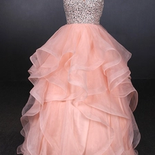 porcelana China Suzhou Proveedor de la boda Cariño Listones Organza Sequins Ruffles Vestido de novia rosado Vestido de novia fabricante