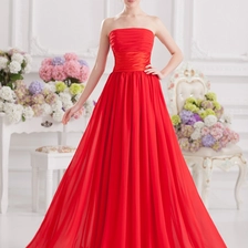 porcelana Elegant sleeveless red long chiffon evening dress fabricante