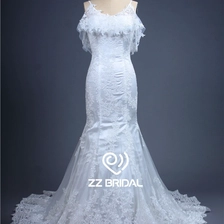 Chiny Najnowsza konstrukcja Chiny spaghetti pasek v-back stylu syrenka koronki appliqued weselnych producent