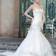 Chiny Seksowna backless syrenka koralikami cekinami suknie ślubne w stylu sukienka z szyfonu szal fabryce producent