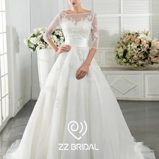 Chine ZZ Bridal 2017 V-dos en dentelle applique perlée A-Line robe de mariée fabricant