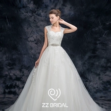 Chine ZZ Bridal 2017 Halter sangle dentelle appliqued perled A-ligne robe de mariée fabricant