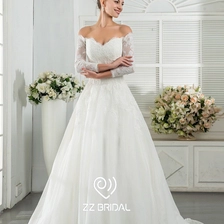 Chine ZZ Bridal 2017 hors épaule dentelle appliqued A-ligne robe de mariée fabricant