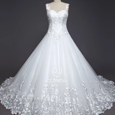 Kiina ZZ Bridal 2017 spagetti hihna pitsi appliqued A-line hääpuku valmistaja