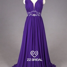 Chine ZZ Bridal v-cou-et v-ceinture arrière, ligne applique longue robe de soirée fabricant