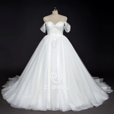 Chiny ZZ bridal shoulder strap ruffled ball gown wedding dress producent