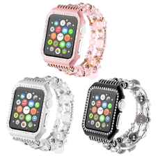중국 CBAW01 반짝 이는 라인 석 메탈 iWatch 케이스와 럭셔리 애플 시계 팔찌 제조업체