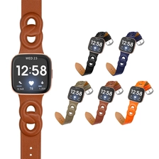 China CBFC210 Luxury Design Genuine Leather Watch Strap Band For Fitbit Versa 1 2 Lite manufacturer