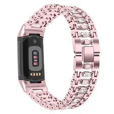 الصين CBFC5-22 بلينغ الماس سبائك الزنك سبائك المعادن ووتش الفرقة ل fitbit تهمة 5 الصانع