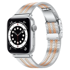 China CBIW417-5 New Design Folding Clasp Stainless Steel Watch Strap For Apple Watch Ultra 49mm Series 8 7 6 5 4 3 manufacturer