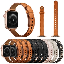 중국 CBIW439 조정 가능한 루프 정품 가죽 밴드 대체 스트랩 Apple Watch SE 7 6 5 4 3 2 1 제조업체