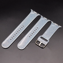 Chine CBIW441 Sangle de silicone de paillettes transparentes de mode pour les bandes de montre Apple fabricant