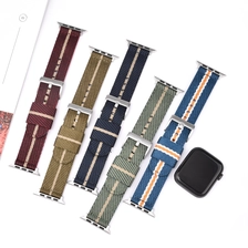 porcelana CBIW463 Black Silver Watch Wheble Wheble Wats Watch Band Woven Nylon Strap para Apple Watch Series 7 6 5 4 3 2 1 fabricante