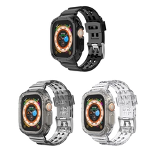 China CBIW532 New Design Clear TPU Wristband Strap For Apple Watch Ultra 49mm With Bumper Case manufacturer
