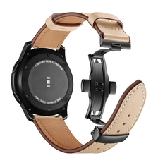 Chiny CBSG1006 Trendybay Butterfly Klamra Vintage Top Grain Skórzany pasek do zegarka Samsung Gear S3 producent