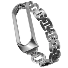 China CBXM365 Hollow-out Design Rhinestone Stainless Steel Watch Strap For Xiaomi Mi Band 3 manufacturer