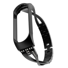 China CBXM366 X-shaped Rhinestone Stainless Steel Watch Strap For Xiaomi Mi Band 3 manufacturer