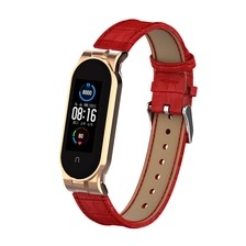 China Vervangende lederen horlogebandriem voor Xiaomi Mi Band 5-polsband fabrikant