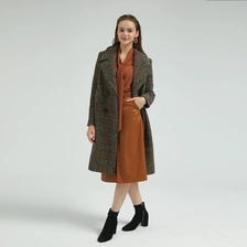 China Elegant Lady Check Coat China Factory manufacturer