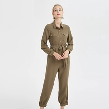 China Fitted Jumpsuit with Pocket and Belt China ODM manufacturer